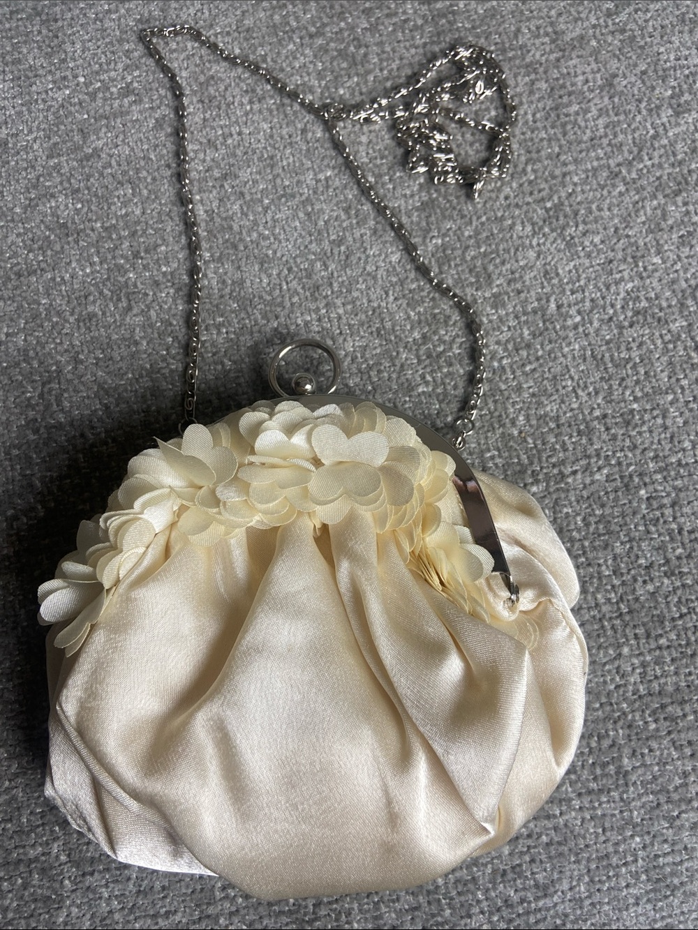 Ivory Flower Petals Eve Bag. Wedding
